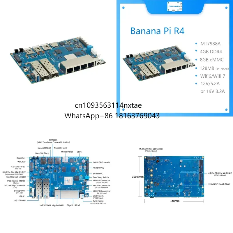 Bananapi Bpi R4 Wifi 7 - 2026 Caldo! Banana Pi BPI R4