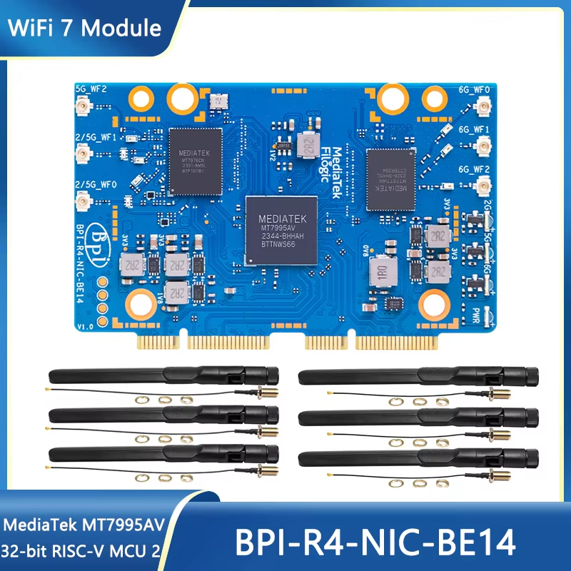 Bananapi Bpi R4 Wifi 7 - Modulo WiFi 7 Banana Pi BPI-R4-NIC-BE14,