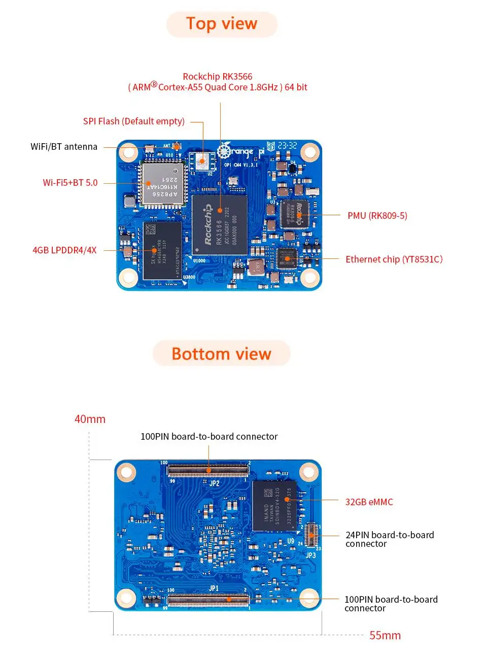BoaMasM Orange Pi CM4 4GB RAM  - Compute Module 4 32Gb Wifi recensione e prezzo